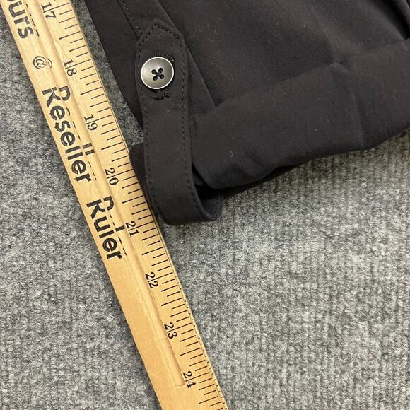 Eddie Bauer Pants Women 8 Black Nylon Stretch Mid-Rise Straight Leg Roll Tab Hem - Picture 16 of 16